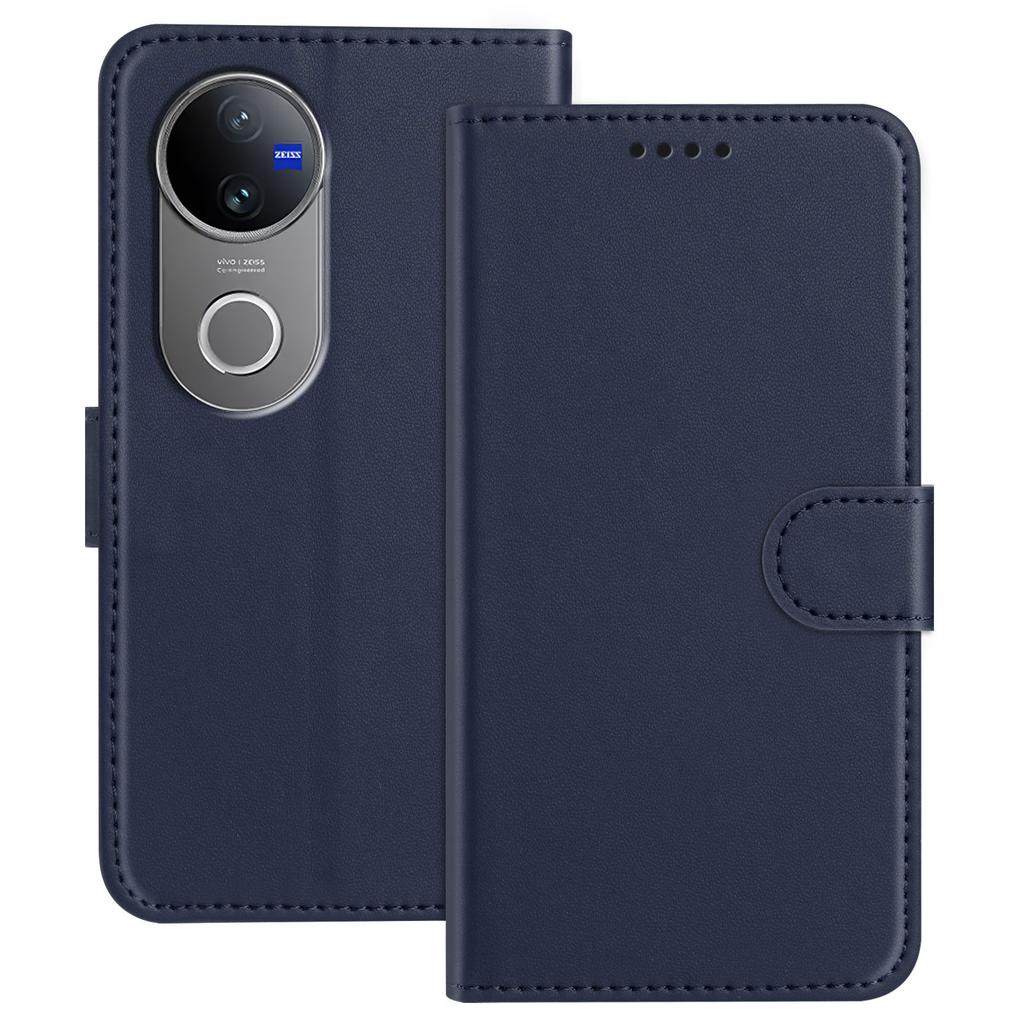 Pro vivo V50 5G Kožené pouzdro Peněženka Stojánek Jednobarevný Kryt telefonu proti pádu