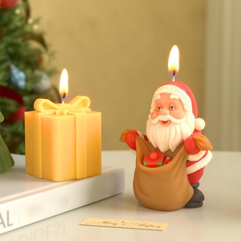 Santa Claus Candle Molds Handmade Castings Molds Christmas Silicone Moulds Epoxy Resin Molds Plasters Molds