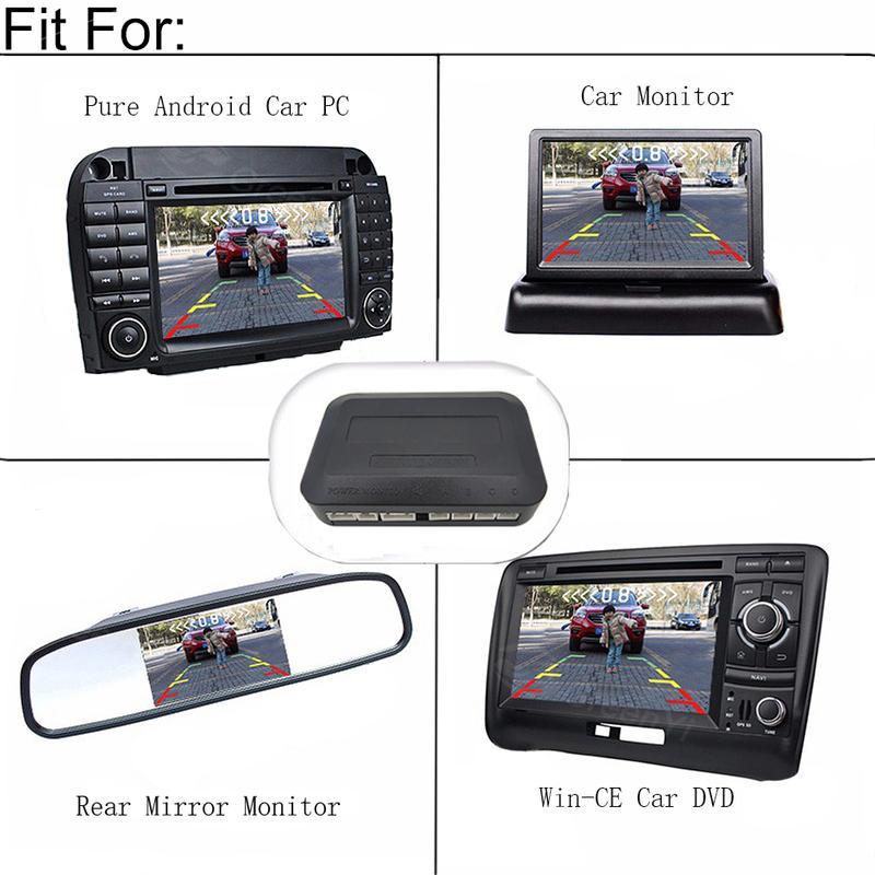Video Parking Sensor Kit Car Reverse Backup Radar Assistance Auto Monitor Digital Display forMonitor Camera System