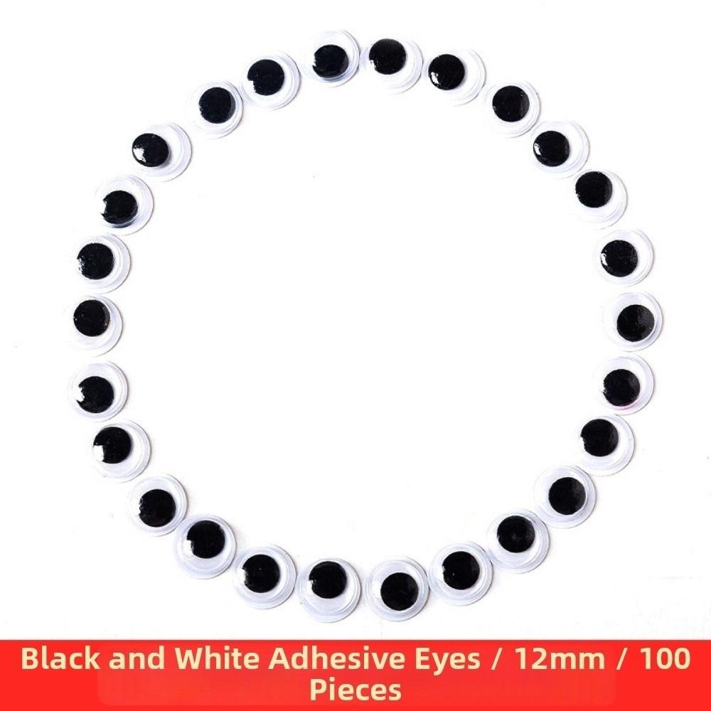 30/100pcs/bag Plastic Wiggling Moving Eyes Black&White Kids Stuffed Animals Plush Eyes