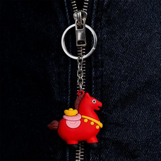 Yousheng 5/10 Stück Jahr des Pferdes 2026 Schlüsselanhänger-Set Chinesisches Tierkreiszeichen Glücksbringer Glückverheißungsvolle Kulturelle Bedeutung Schlüsselanhänger