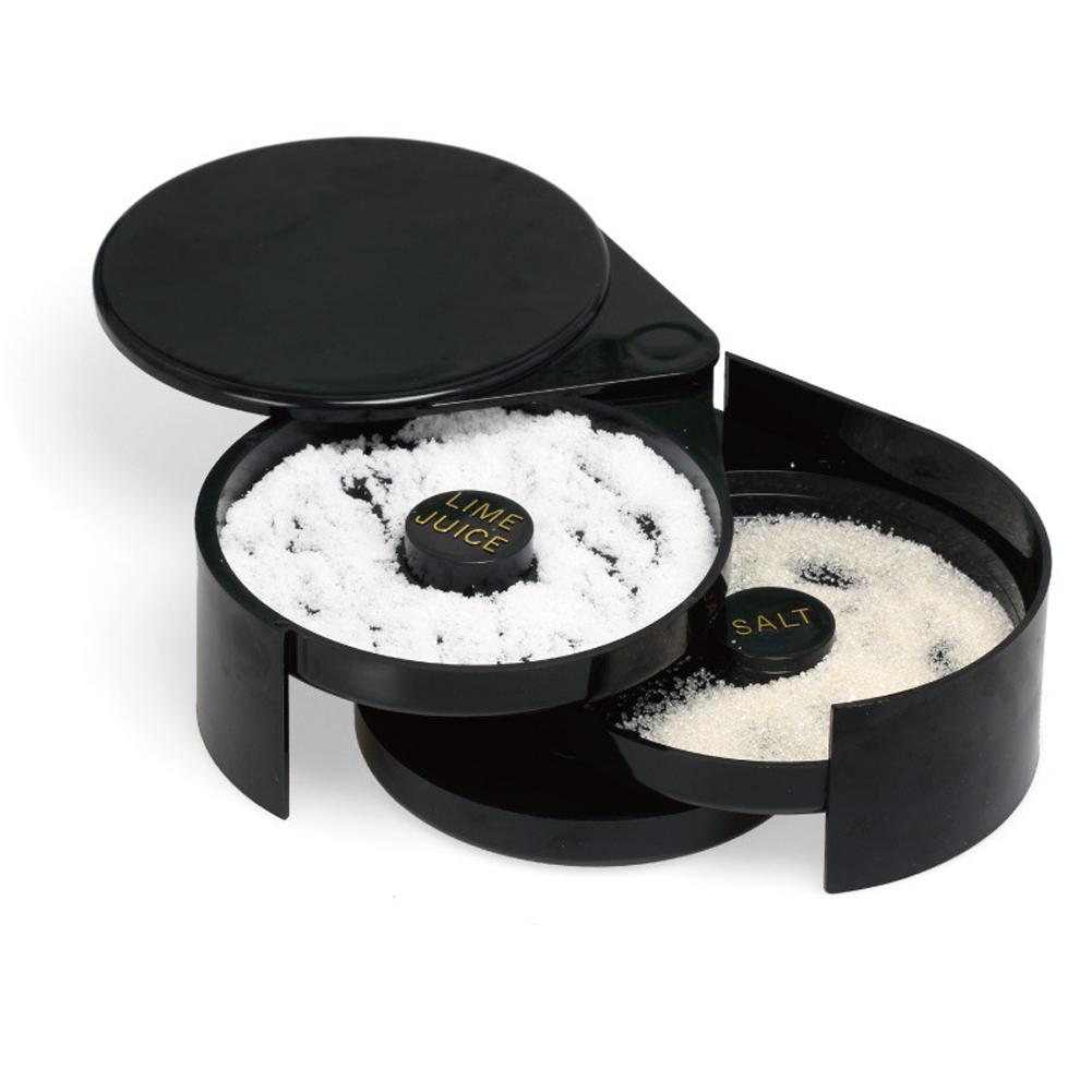 3 Tier Rotating Salt Rimmer Box Mixing Salt Sugar Rim Box Salt Sticking Device Juice Cocktail Seasoning Rimmers Bartender Bar Accessories