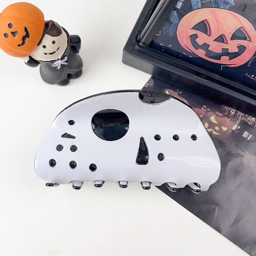 1/2pcs Halloween Decoration Ghost Face Creative Fun Ponytail Clip New Shark Clip Hairstyle Accessories