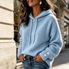 Women's Casual Hooded Top Color Loose Fit Versatile Everyday Wear