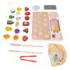 Wooden Fruit Bead Skewer Toys Simulation Wooden Pretend Fruit Educational Toys for Children