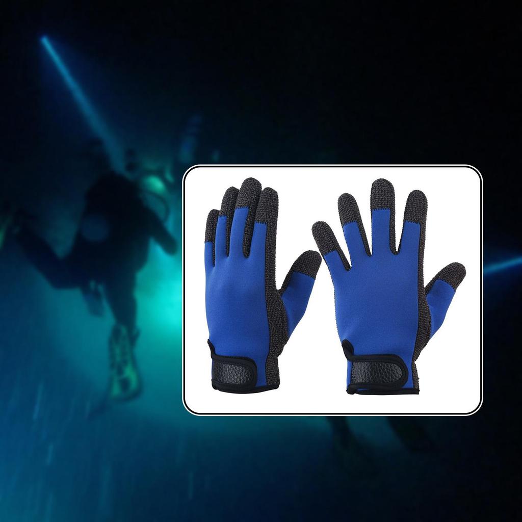 2mm Neoprene Non-slip Diving Gloves with 5 Fingers for Kayaking, Fishing, Canoeing, Winter Swimming