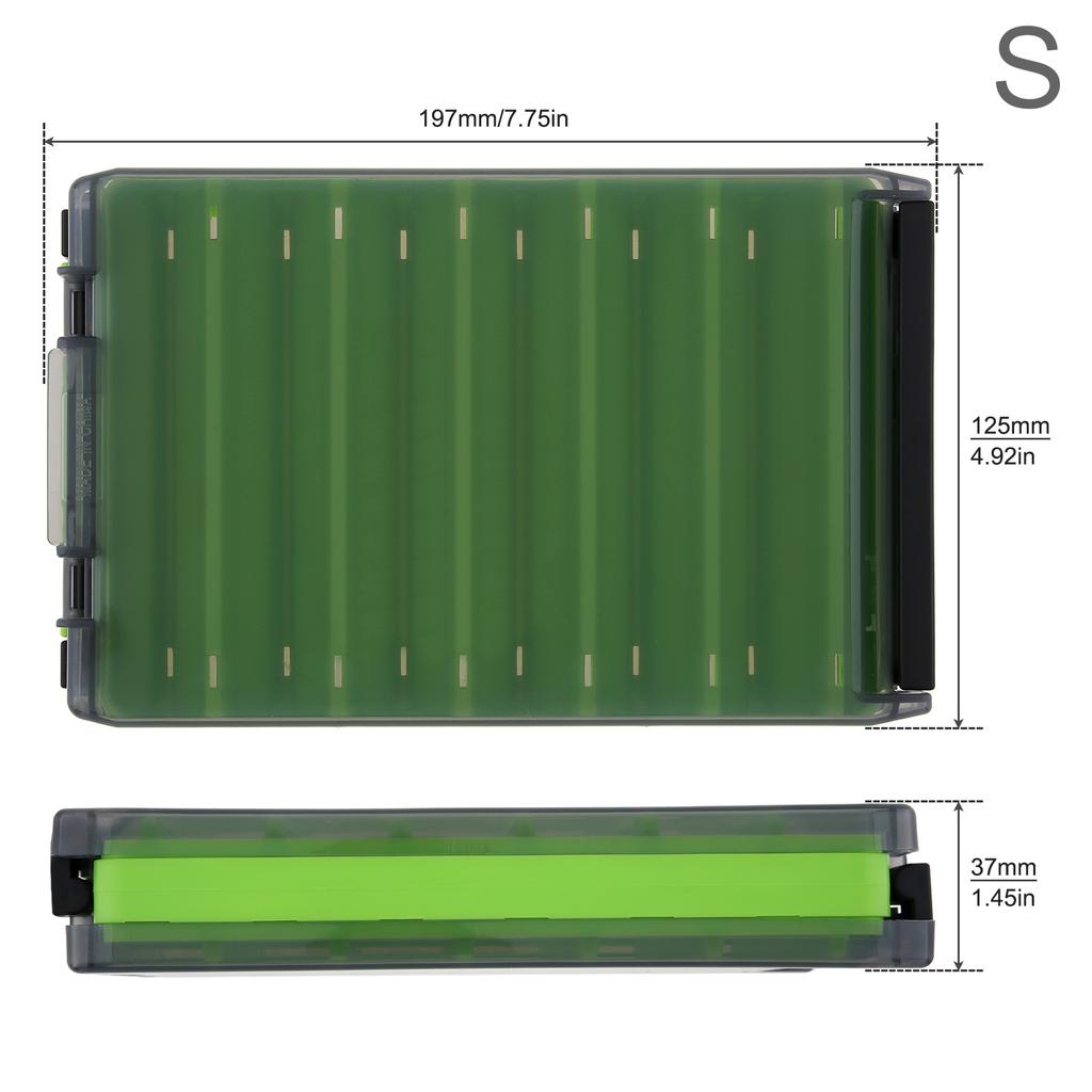 Doppelseitige 12 Fächer Angelköderbox Multifunktionale Tackle-Aufbewahrungsbox für Minnow, Garnelen, Metalllöffel Köder-Organizer
