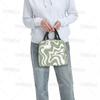 Liquid Swirl Abstract Pattern In Sage Green Insulated Lunch Bag Geometric Art Cooler Thermal Bento Box For Women Kids Food Bags