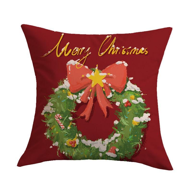 Merry Christmas Tree Throw Pillow Cover, Festive Embroidered Cushion Case for Home Decor