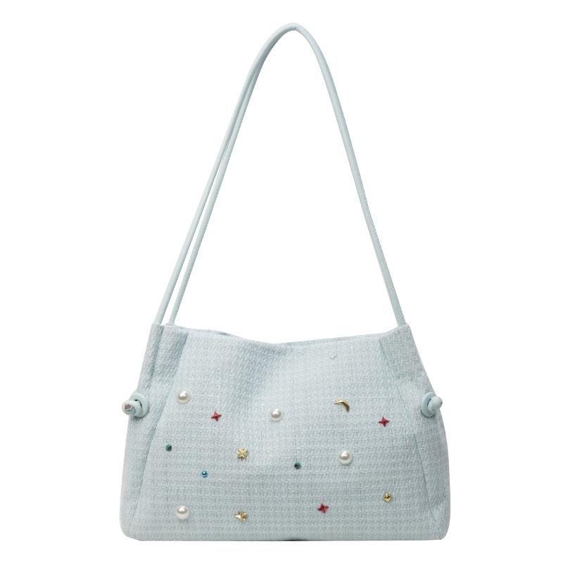 Large-capacity bag women's 2025 spring and summer new fashion woven tote bag simple and versatile commuter shoulder bag