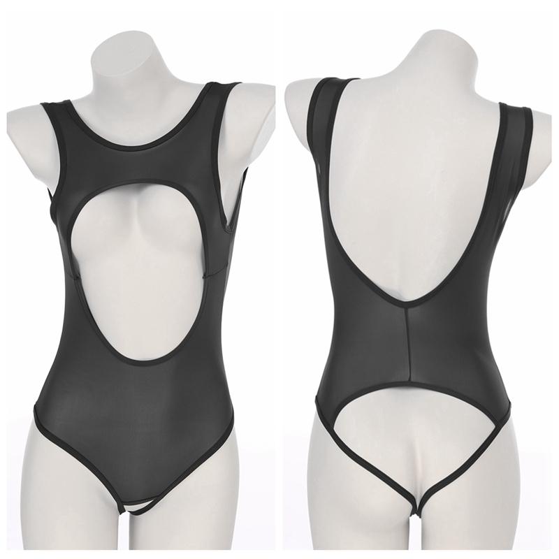 Dámské Micro Bikini Monokiny Plavky Vysoký střih Rozkrokové punčochové kalhoty Tanga Trikot Catsuit Teddy Body Body Spodní prádlo Noční klub Oblečení