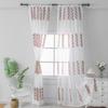 Single Piece White Curtain Light Filtering Embroidered Sheer Curtains  Living Room