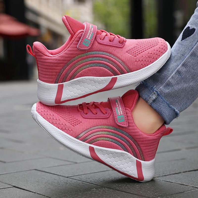 New Pink Child Sneakers Big Size 38 Breathable Comfort Sports Shoes for Girls Platform Children Running Sneakers Zapatillas Niño