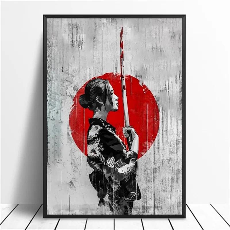 Japanese Anime Aesthetic Wall Art Game Retro Samurai HD Oil On Canvas Posters And Prints Home Bedroom Decoration Gifts