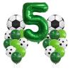 Green Black Soccer Printed Balloons for Wide Occasions, Easy To Use with Auto-Seal Feature for Children's Boy Birthday Party, Perfect for World Cup So