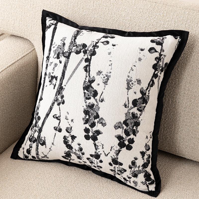 Niebieska poszewka na poduszkę do sofy z chenille - Nowoczesna minimalistyczna poduszka do salonu, sypialni lub jako zagłówek łóżka