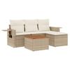VidaXL Salon de Jardin avec Coussins 5 pcs, Canapés de Terrasse, Ensemble de Meubles de Patio, Mobilier d'Extérieur, Beige 3256863