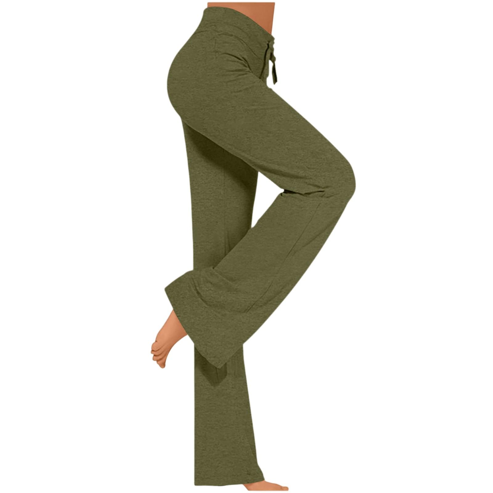 

Women s Wide-leg Yoga Pants High-waisted Sports Pants L зелений