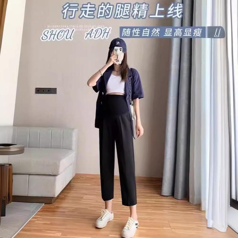 Maternity pants women's spring and summer casual spring and autumn outer wear early pregnancy summer thin spring suit pipe pants spring wear
