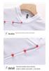 Women's Retro Korean Style Cotton Slim Fit Long Sleeve T-Shirt with Stand Collar and Diagonal Buttons 
