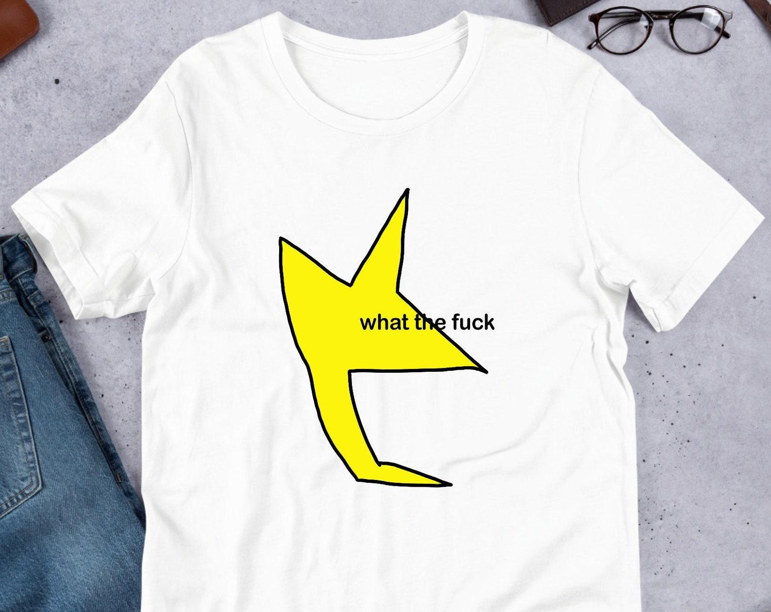 Badly Drawn WTF Star, Funny Meme Shirt, Weirdcore Clothing, Oddly Specific Tee, Unhinged Design, Cursed, Kidcore, Surreal Meme M