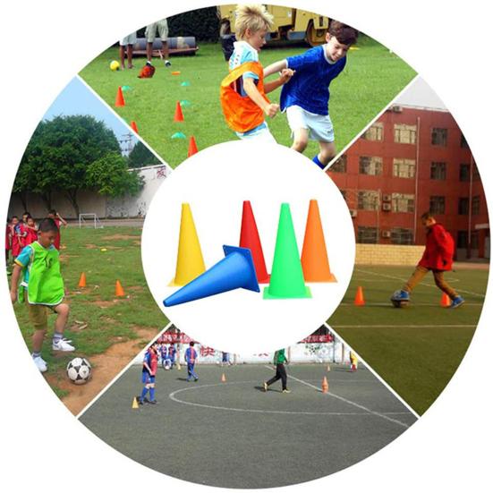 12Pcs/Set Sign Buckets Colorful Plastic Logo Buckets Football Training Cones with Carrying Bag Ergonomic Design Stackable Sports Markers