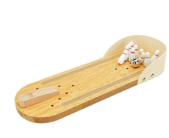 High-end small safe wooden children s educational innovation toys mini bowling set tabletop game wooden parent-child fun toys