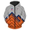 Europäischer und amerikanischer Herren- und Damen-Pullover mit Digitaldruck NFL-Fußball durchgehender Reißverschluss Kapuzenpullover, Strickjacke