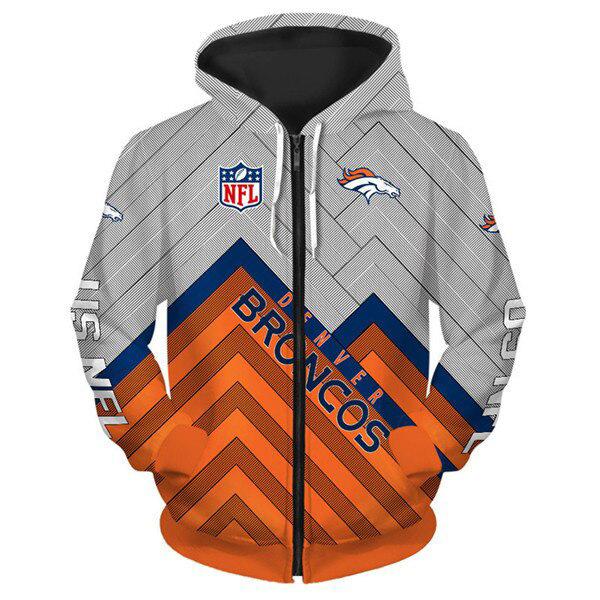 Europäischer und amerikanischer Herren- und Damen-Pullover mit Digitaldruck NFL-Fußball durchgehender Reißverschluss Kapuzenpullover, Strickjacke