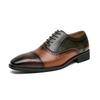 Trendy Men's Spliced Leather Oxford Shoes - Fashionable European & American Style, Large Size Available