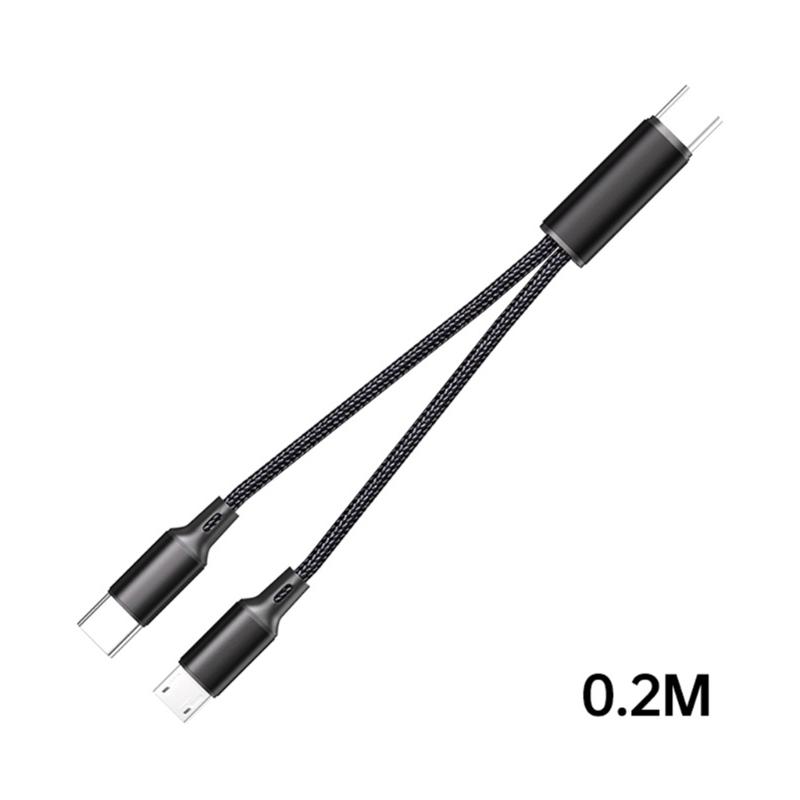 Type C To USB 5Pin and Type C Splitter Cord 27W 1 To 2 Male Connectors Fast Charging Cable Wire for Multiple Devices