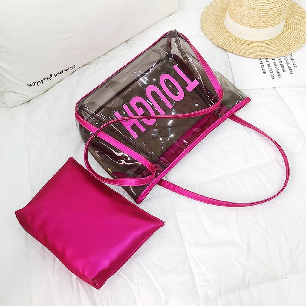 Women Ladies Transparent Crossbody Messenger Handbag Beach Bags
