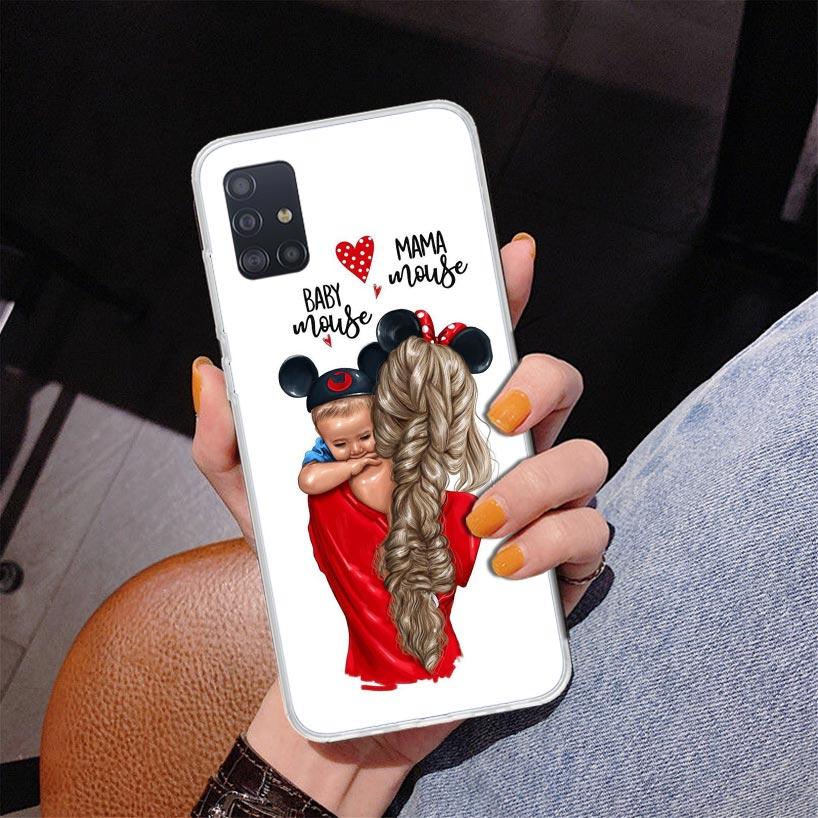 Baby Mom Girls Phone Case For Samsung Galaxy A52 A32 A22 A12 A51 A31 A50S A30S A20S A10S Note 20 Ultra 10 Plus S10 A72 A71 Galax