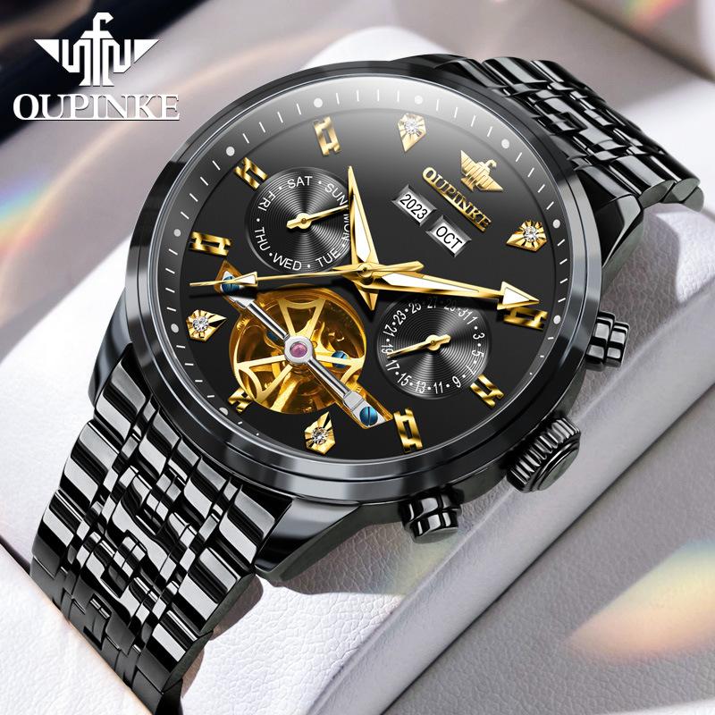 OUPINKE Nové pánské mechanické hodinky multifunkční mechanické hodinky špičkové hodinky