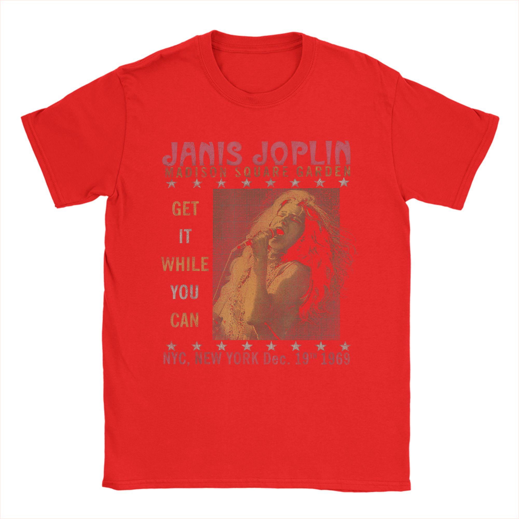 Janis Joplin One Night Only TShirts Men Vintage Pure Cotton Tee Shirt Crew Neck Short Sleeve T Shirt Birthday Gift Clothes S