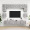 VidaXL TV Stand Set 8 Pcs Concrete Grey Particleboard, 88.4kg