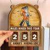 Personalized Hanging Wooden Tracker Plaque Record Hiking Miles Creative Wall Ornament Exquisite Gift For Outdoor Hiking Lovers