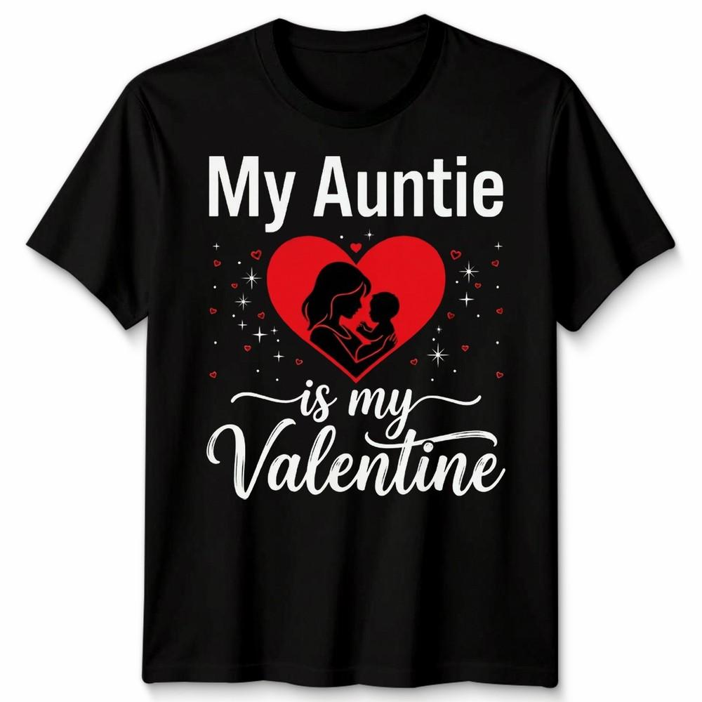 My Auntie Is My Valentine Unisexs Unisexs Graphic Tee Valentines Day Aunt Family