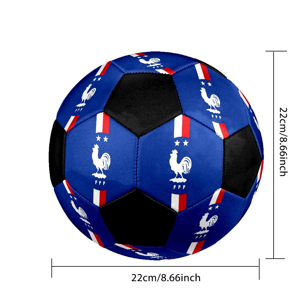 Pallone Calcio a 5 FFF Francia Colorato Cucito a Macchina PVC Misura 5 Pronto per Allenamento di Squadra Competizione Resistente Alta Rimbalzabilità Fantastico Regalo Sportivo