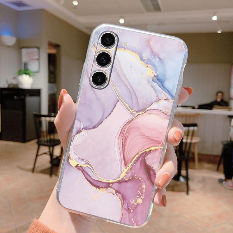 For Samsung Galaxy S24 Case S24 Plus S 24 Ultra Phone Cover Marble Clear Coque Soft TPU Fundas For Samsung S25 FE S25+ Shell