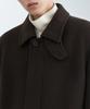 Musinsa Standard Cashmere Blend Over-Shoulder Balmacaan Coat [Dark Brown]