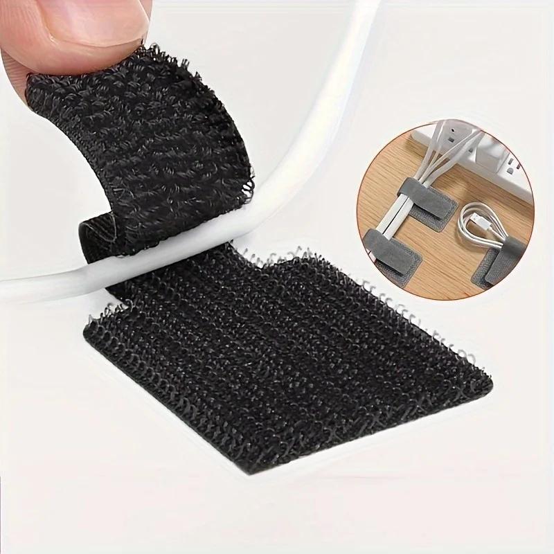 20pcs Nylon Cable Management Clips - Black & White, Desk Organizer for Data and Computer Cables desktop organizer office