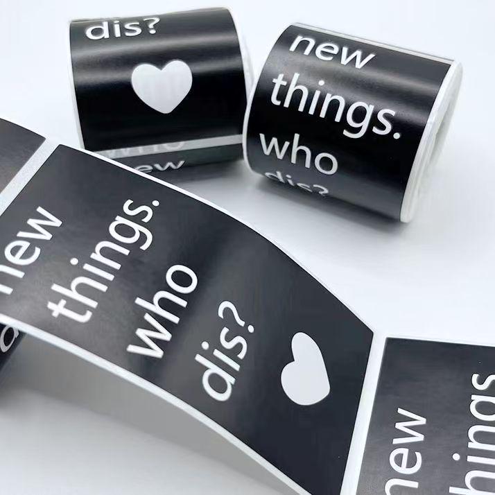 

100 Sheets/Roll Black and White Long Strip Adhesive Packaging Labels 5*10 cm/100 labels/roll