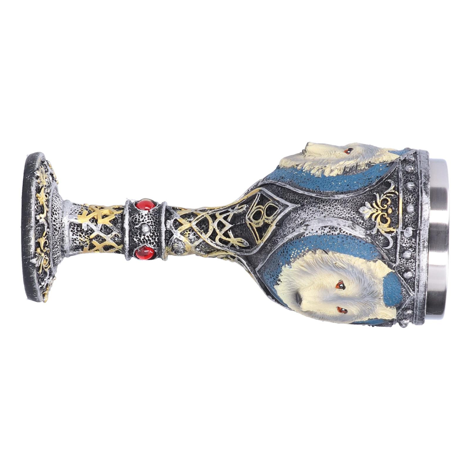 

Wine Cup Vintage Champagne Goblet Cocktail Glass with Wolf Head Decor Bar Accessory