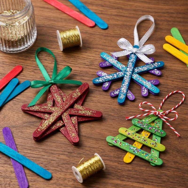 50/500PCS Wooden Coloured Lollipop Sticks Wood Craft Making Sticks Creative Multifunctional Crafts Arts Molds Building Sticks