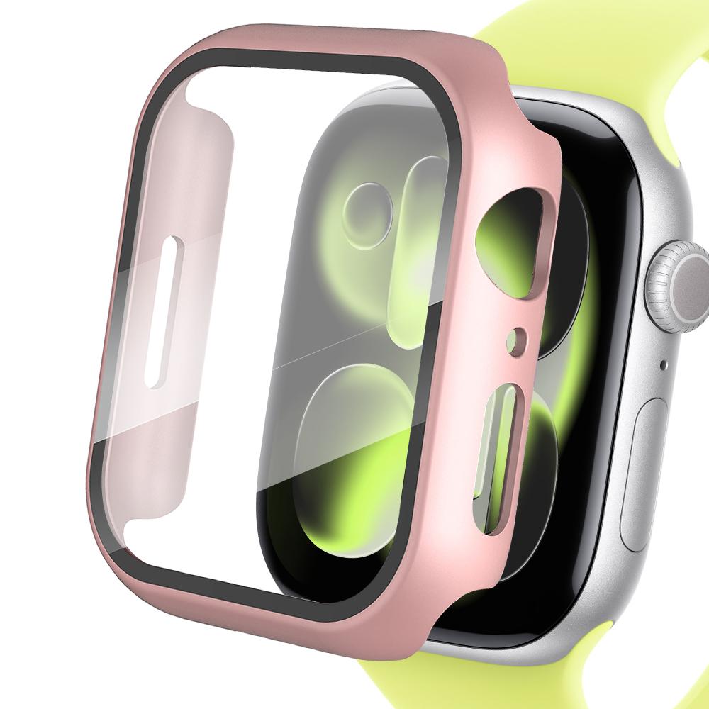 Tempered Glass+Cover For Apple watch Case 46mm 42mm 45mm 41mm 44mm 40 Screen Protector Apple Watch Accessories 11 10 9 6 SE 7 8 7
