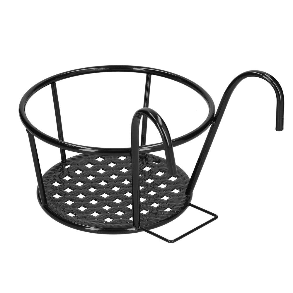 Thick wrought iron construction Flower Pot Holder Railing hanging chlorophytum & pothos