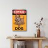 Metal Wall Art Sign Angry Dog Outdoor Fence Decor