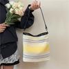 2025 Summer New Exquisite Striped Canvas Square Shoulder Bags Large Capacity High Quality Color Matching Handbags for Women