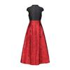 2026 Spring New Arrival Elegant V-neck Red and Black Patchwork Jacquard Wedding Party Dress
